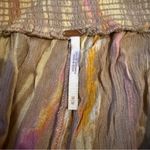 Free People  NWT Dancing Days Pants Women’s Size Medium Cream Pink Cropped Flare‎ Photo 4