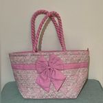 NWOT Naraya Tote Quilted Pink Floral with Bow Photo 5