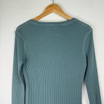 American Giant Henley Waffle Thermal Knit Long Sleeve Shirt Sz Small Blue Green Photo 10