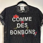 Edward Achour Paris “Comme Des Bonbons” Black & White Embroidered Lace Tee Eu 40 Size M Photo 4