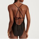 J.Crew Women’s Classic Black O-ring V-neck One Piece Swimsuit Size 24 New Photo 9