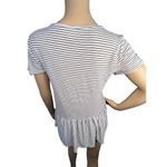 Live in the Moment Striped Stretchy Short Sleeve T-Shirt With Flowy Bottom Photo 2