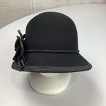 Black Wool Felt Callanan Millinery Retro Vintage Style Winter Bucket Hat Photo 2