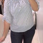 Mileage  size medium blue white striped summer top Photo 1