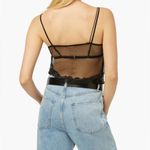 We Wore What NWT Mesh Cami Spaghetti Straps Tank Top Rhinestone Crystal Black sz M Photo 4