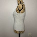 Madewell NWT Signature Shimmer Knit Cutaway Sweater Tank Silver Size M Ribbed Photo 6