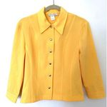 Vintage Dawn Joy Button Down Yellow Blazer Snap Buttons Long Sleeve USA Sz 4 Photo 0