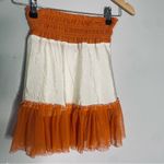 Y2K Poupette St Barth‎ mesh ruffle mini skirt orange small Photo 2