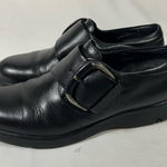 Ecco LEATHER MONK STRAP WOMEN SLIP ON LOAFER BUCKLE BLACK EU 38 SZ 7.5-8 PREOWN Photo 0