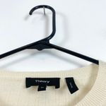 Theory Hilson Refine 100% Merino Wool Striped Crewneck Sweater Ivory Medium Photo 2
