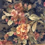 MULTICOLOR FLORAL TAPESTRY JUTE TOTE BAG FLORAL DESIGN CLOTH HANDLES/INTERIOR Tan Photo 1