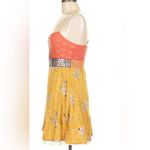 Free People Y2K "Bollywood Princess" Dress Orange Marigold Yellow Metal size 8 Photo 5