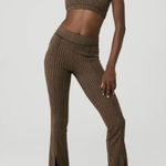 Alo Yoga  Jacquard High-Waist Glenplaid Flutter Legging Size Medium Cinnamon Photo 0