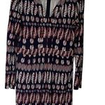 Tory Burch Womens Viscose Mini Dress Deep V-neck Long Sleeve Multi Size Medium Photo 8