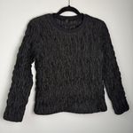 COS  Gathered Texture Crinkle Top Long Sleeve Black Size 12 Holiday Avant Garde Photo 2