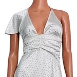 We Wore What  00 Asymmetrical Crystal Halter Tie One Shoulder Mini Dress 0 White Photo 1