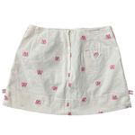 Lilly Pulitzer  Vintage Label 4 White Pique Pink Butterfly Embroidered Skirt Photo 1