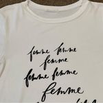 Bohme BÖHME Femme white silky t-shirt size large white black short sleeve crew neck Photo 4