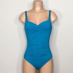 Liz Claiborne New teal ruched swimsuit. Photo 3