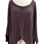 Free People  Wool Blend Oversized Asymmetrical Dolman Sleeve Sweater Purple M/L Photo 0