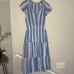 Rails  Amellia Tiered Midi Dress Kona Stripe Blue Summer Patriotic Euro Vacation Photo 2