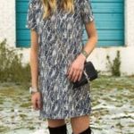 Mango MNG  Basics Snakeprint Short Sleeve Shift Dress Photo 0