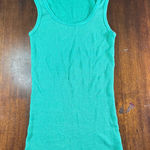 Michael Stars  Women’s Scoop Neck Green Metallic Tank Top One Sz Cotton Nylon Y2K Photo 0