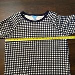 Draper James navy blue & white gingham cotton sweatshirt size L Photo 9