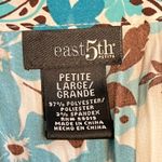 East 5th  Petite Women's‎ Floral Pleated Button Down Shirt Blue Brown White Large Photo 3