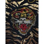 Ed Hardy  women’s size Medium Shirt size M Black Tiger Print Short Sleeves Cotton Photo 5