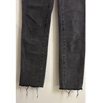 Madewell Jeans Womens 23 Black Stovepipe Straight Leg High Rise Raw Hem Denim Photo 2