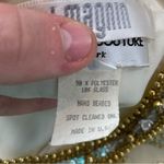 Vintage I.MAGNIN Crew‎ Neck Long Dress In Gold and White Size 6 Photo 5