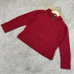Eileen Fisher Cardigan Nubby Knit Sweater Hooded Front Zip Longsleeve in Red M Photo 1