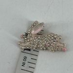 VTG Easter Rhinestone Pave Adorable Peter‎ Cottontail Bunny Brooch White Photo 5