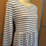 Crown & Ivy Belk Navy Blue White Striped 3/4 Sleeve Tiered Dress Size Small Photo 7