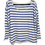 American Eagle  Blue & White Striped Slouchy Tee Shirt Womens XL Beachy Oversized Photo 0
