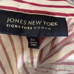 Jones New York  Womens Size 3X Multicolor Stripe Button Up Top Long Sleeve Blouse Photo 4