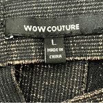 Wow Couture Metallic Sparkly Cut Out Caged Strappy Mini Dress Black Gold Large Photo 5