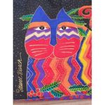 Laurel Burch Cat Tote Canvas Bag Sun N Sand Holly Purse Zip Red Black 12"x8" Photo 11