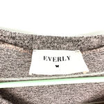 Everly size Medium striped sweater tunic long sleeve white oatmeal/gray Photo 4