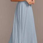 David's Bridal David’s Bridal Dusty Blue DayDream Dress with Flutter Sleeve Full Skirt size 0 Photo 0