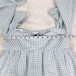 Gianni Bini  Sage Green Gingham Mini Milkmaid Dress Long Sleeve Peasant Size 4‎ Photo 12