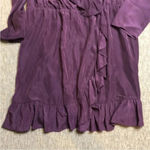 Amanda Uprichard gb x  Malia Purple Ruffle Mini Faux Wrap Long Sleeve Dress Photo 3