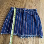 American Eagle  Mini Skirt Womens Size 0 Super Stretch Hi Rise Denim Frayed Hem Photo 7