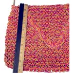 Paper Straw Colorful Crossbody bag, Pink, Orange, Tan. Snap button closure. Pink Photo 7