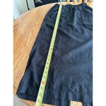 Black Elastic Waist Midi Skirt With Drawstring & Back Slit Photo 12