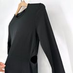 Helmut Lang Back Cutout Long Sleeve Midi Dress Black Women's S Ribbed Photo 4