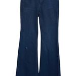 Free People  Dallas Flare Jeans Women's Size 26 Dark Wash‎ Frayed Hem Denim Pants Photo 0