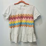 Andrée Andre by Unit Linen boutique Peplum Top | Ivory White sz small Photo 1