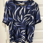  Blue Linen Top Size M US Chicos 1 Photo 0
